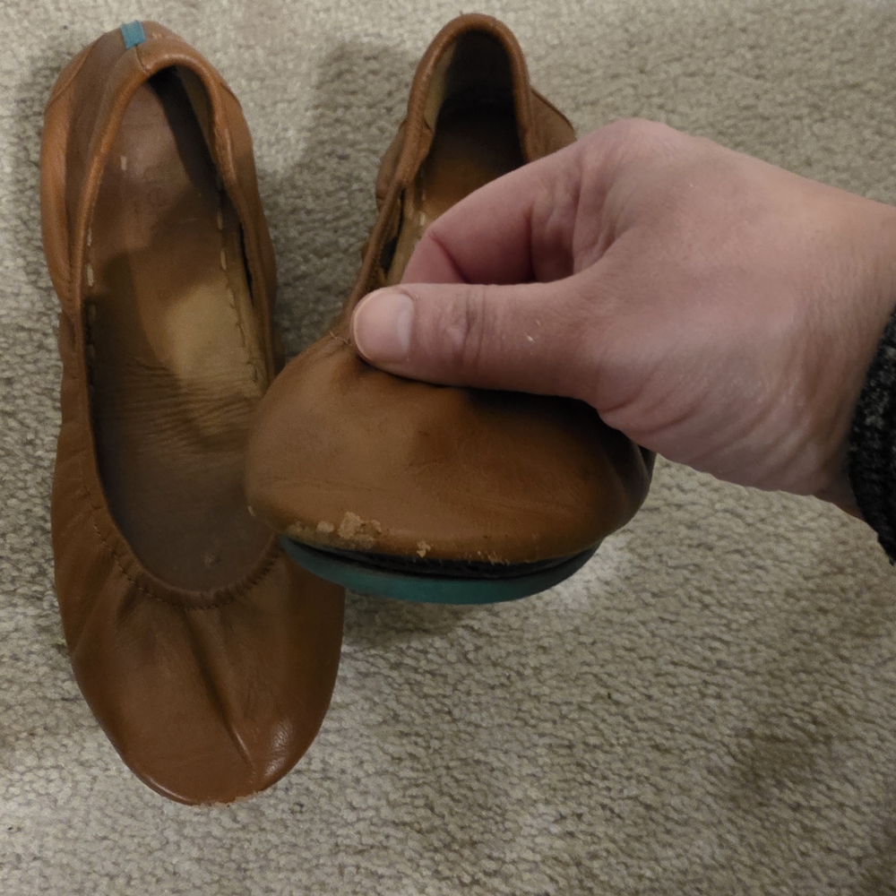 Brown Leather Women's Flats - Picture 2 of 5